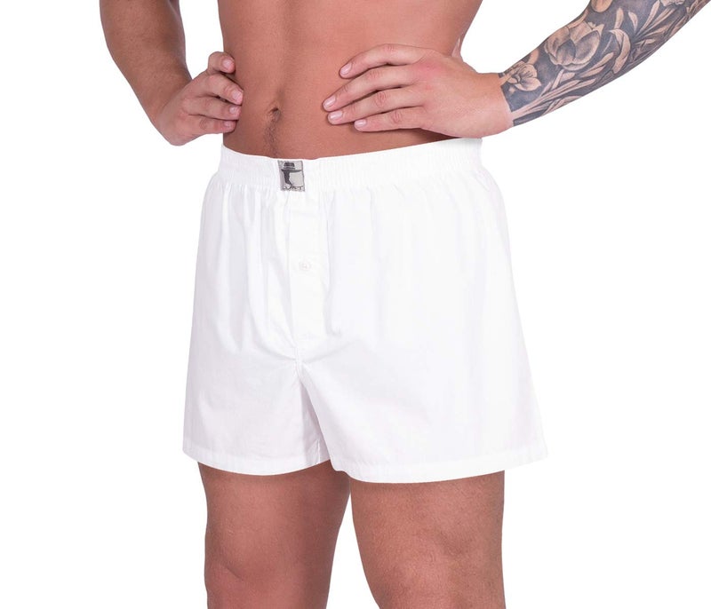LUFT Mens Ultra Soft Fine Underwear Stylish Classic Briefs Rise Fit Durable Trunks Underpants Elastic Waistband Seamless Cotton Solid Comfy Stretch Boys Boxer Shorts, White & Dark Gray Medium 2 Pack - Image 2